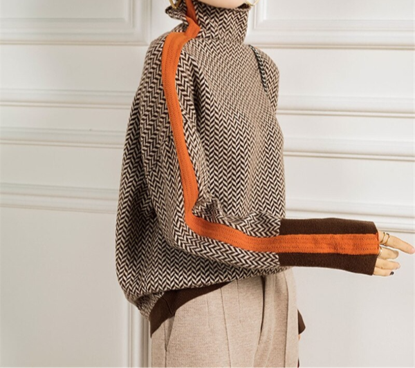Eleanor | Timeless Herringbone Turtleneck