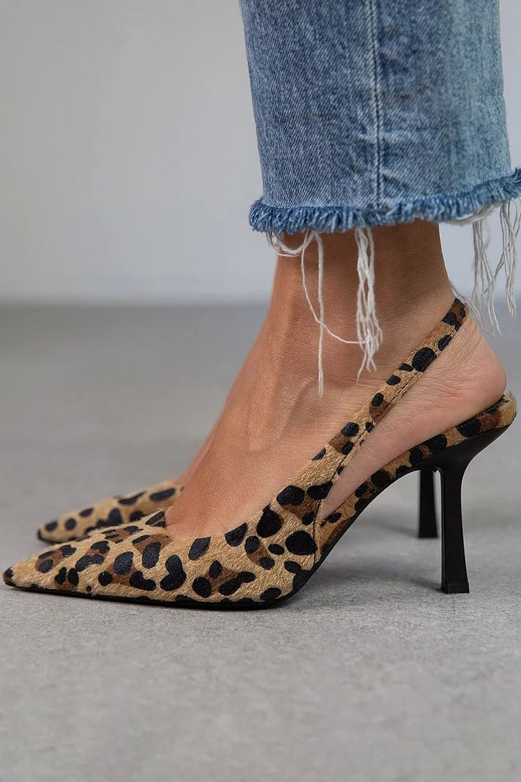 Maria | Leopard Print Slingback Heels