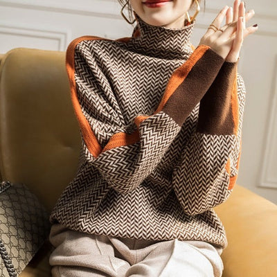 Eleanor | Timeless Herringbone Turtleneck