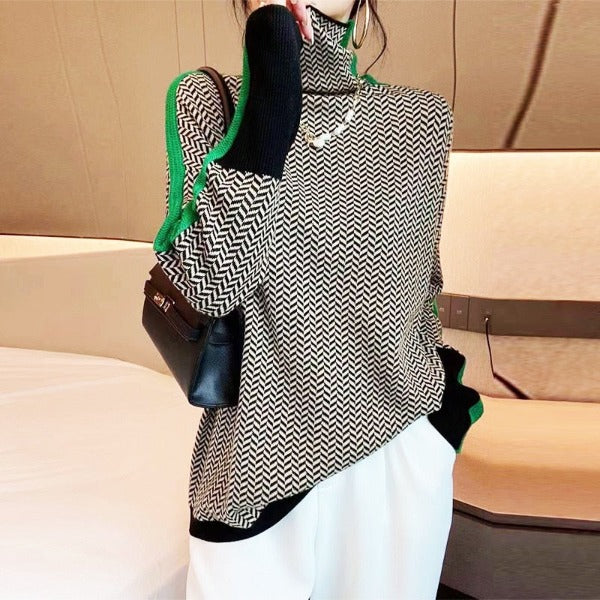 Eleanor | Timeless Herringbone Turtleneck