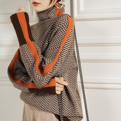 Eleanor | Timeless Herringbone Turtleneck