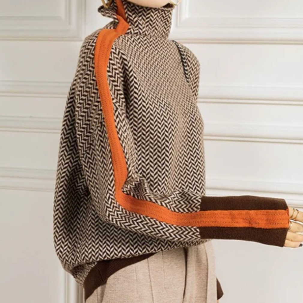 Eleanor | Timeless Herringbone Turtleneck