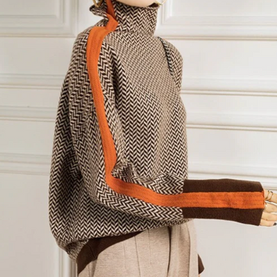 Eleanor | Timeless Herringbone Turtleneck
